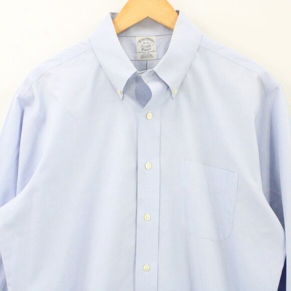 Brook Brothers Shirt Mens Light Blue Button Down Classic Fit Collared Size 16-32 - Picture 5 of 9